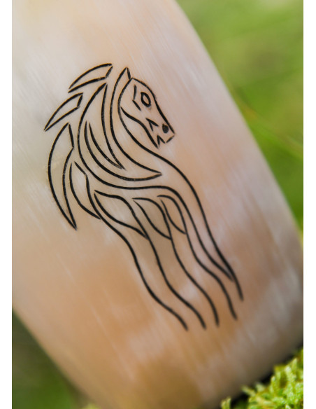 Vaso vikingo caballo en cuerno de...