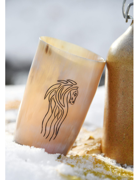 Vaso vikingo caballo en cuerno de...