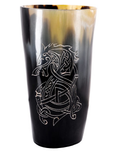 Vikingekop med ulven Fenrir i bøffelhorn (150-250 ml.)