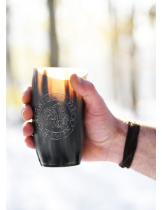 Vaso vikingo caballo Sleipnir en cuerno de búfalo... 2