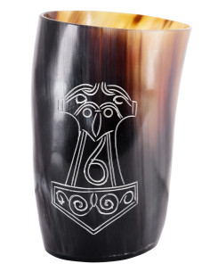 Viking Thors Mjölnir-glas i bøffelhorn (150-250 ml.)
