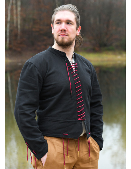 Zwart Bernhard middeleeuws doublet...