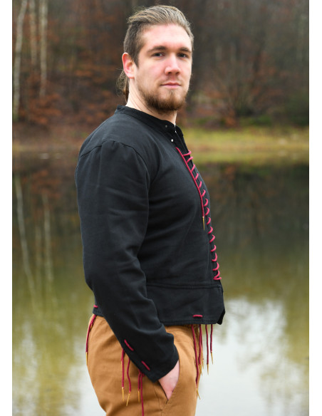 Zwart Bernhard middeleeuws doublet...