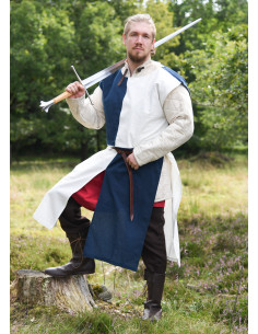 Mittelalterlicher zweifarbiger blau-weißer Wappenrock von...