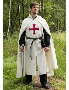 Tempelriddernes tabard med patékors, naturrød 2