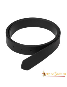 Cinturón medieval cuero negro sin hebilla, (2,9 cm.)