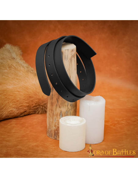 Cinturón medieval cuero negro sin...