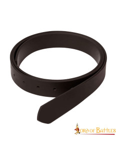 Middeleeuwse bruinleren riem zonder gesp, (2,9 cm.)