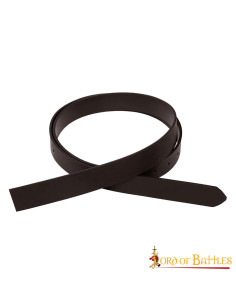 Middeleeuwse bruinleren riem zonder gesp, (2,9 cm.) 2