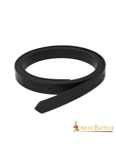 Cinturón medieval cuero negro sin hebilla, (1,9 cm.)