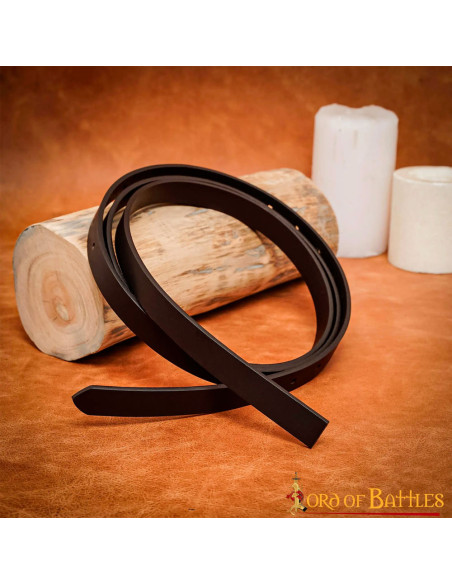 Middelalderbrunt læderbælte uden...