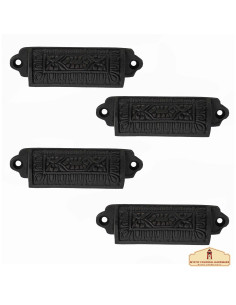 Set 4 tiradores medievales para cajones (9,3x2,2 cm.)