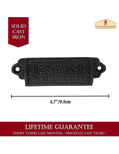 Set 4 tiradores medievales para cajones (9,3x2,2 cm.) 2