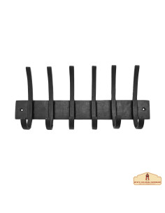 Rustikale Wandgarderobe aus Schmiedeeisen, 6 Haken (32,5...