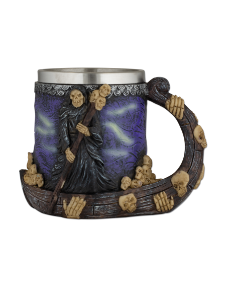 Taza medieval ornamental de la Muerte