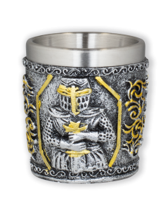 Guld-sølv Templar snapseglas (6 cm.)