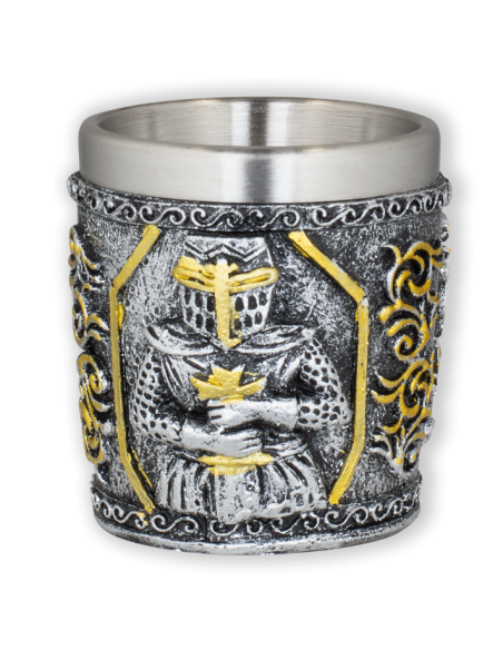 Guld-sølv Templar snapseglas (6 cm.)