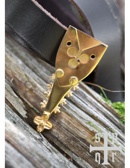 Chapa tréboles en latón para cinturón...