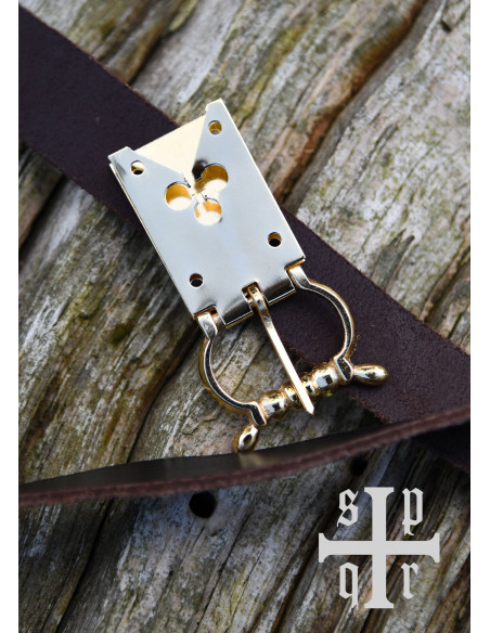 Hebilla trébol en latón para cinturón...