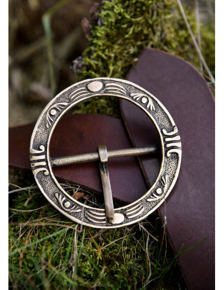 Ronde middeleeuwse riemgesp (9,5 cm.)