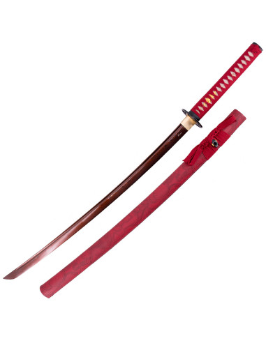 Katana Basic Practice Damaskus Steel Lotus Flower