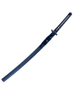 Katana prácticas básicas acero damasco azul 2