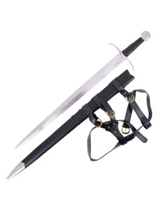 Espada medieval de una mano con vaina y cinturón (Cat. C)