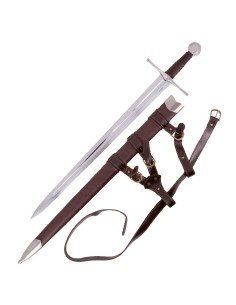 Espada medieval de una mano con vaina y cinturón (Cat. C)
