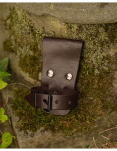 Verstelbare Baldric met riem voor Vikinghoorns, bruin