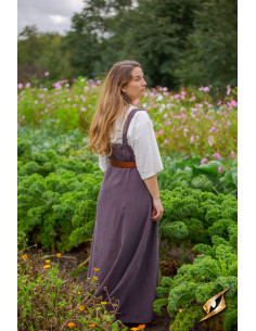 Bordeaux grijze Frida dames Vikingjurk 2