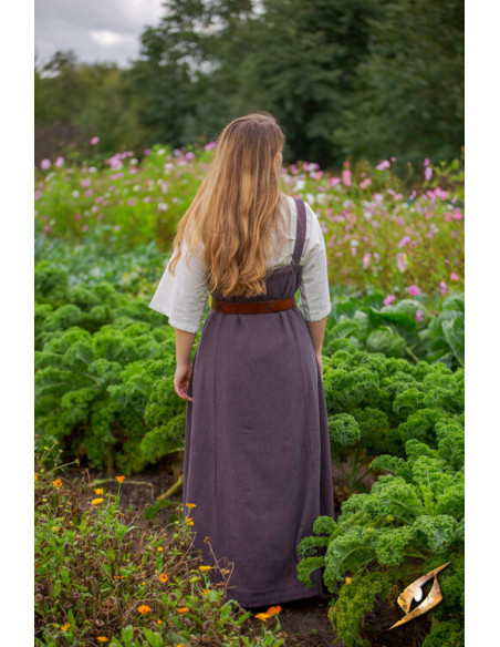 Burgundgrå Frida vikingekjole til...