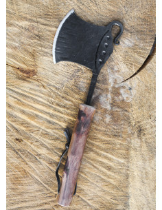 Hacha de cocina forjada, picadora con empuñadura madera 2