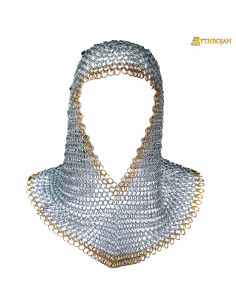 Kettenhemd-Henker aus Weichstahl, Messingkante (10 mm).