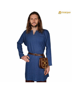 Túnica vikinga hombre modelo Erling, color azul 2