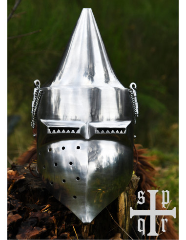 Middelalderbassin med visir 1300-tallet