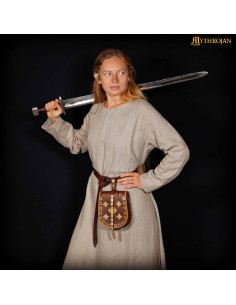 Vestido vikingo mujer lino modelo Helga, color natural 2