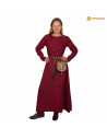 Vestido vikingo mujer lino modelo Helga, color burdeos