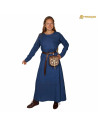 Vestido vikingo mujer lino modelo Helga, color azul