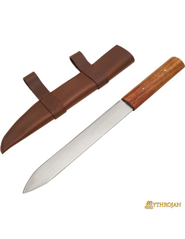Nordic Viking seax kniv med brun skede (45,7 cm.)