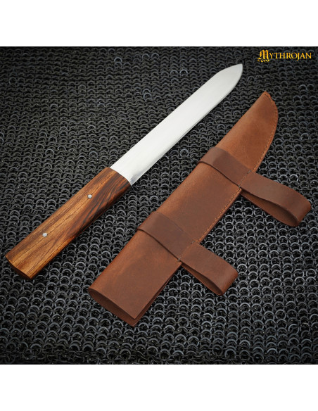 Nordic Viking seax kniv med brun...