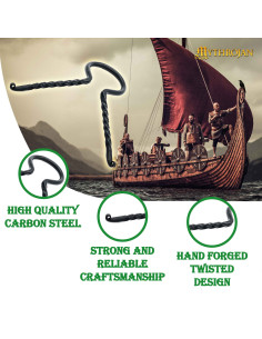 Viking flettet hornstativ i smedejern 2