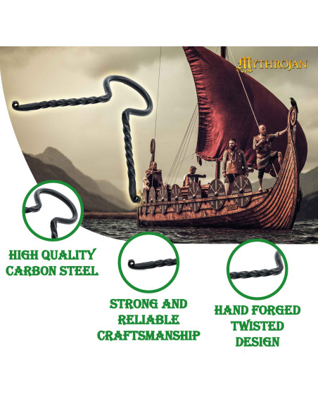 Viking flettet hornstativ i smedejern