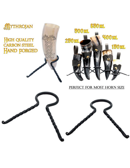 Viking flettet hornstativ i smedejern