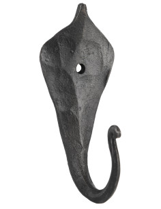 Gancho medieval de pared forjado a mano, diseño hoja