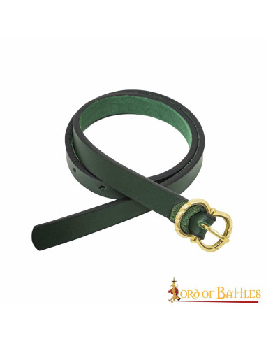 Cinturón medieval renacimiento cuero, color verde