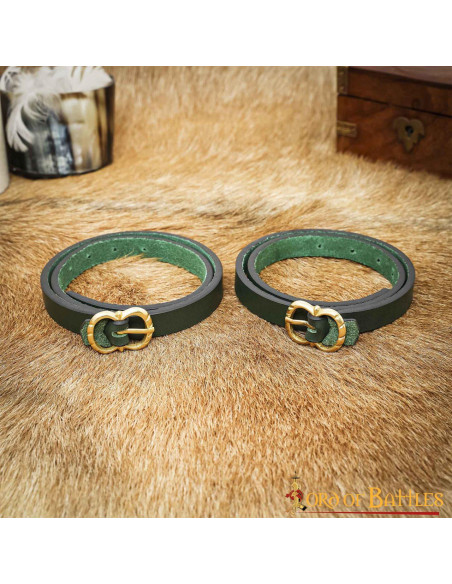 Middelalderlig renæssance læderbælte,...