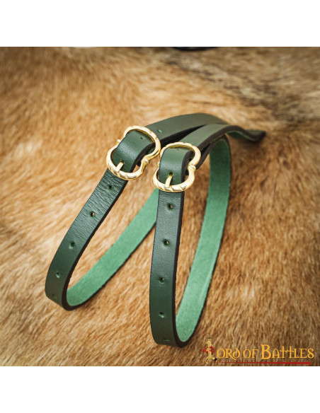 Middelalderlig renæssance læderbælte,...