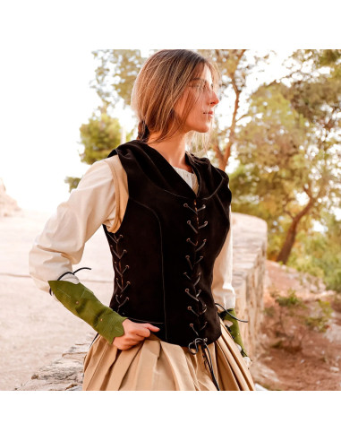 Chaleco medieval mujer Elfa Aventurera en marrón ⚔️ Tienda-Medieval