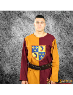 Middelalderlig tofarvet heraldisk skjoldtabarde,... 2