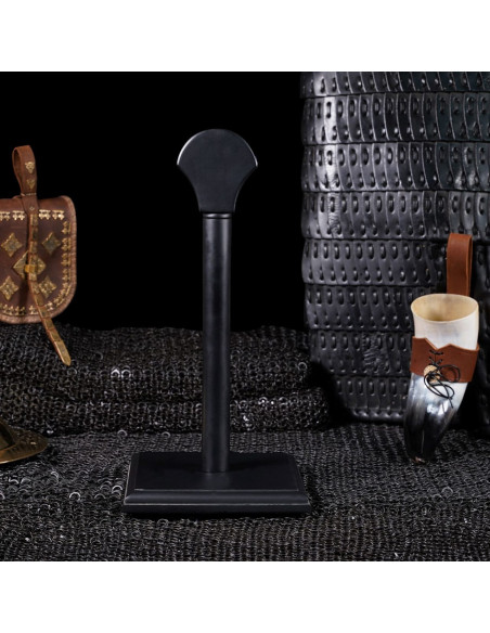 Træstøtte til ophængning af hjelme, sort